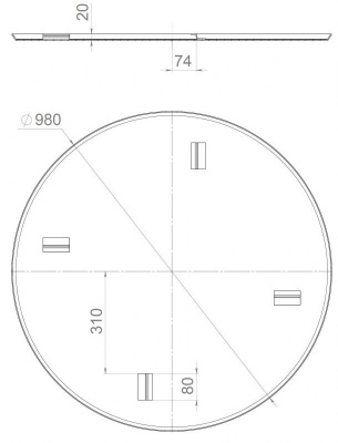 Затирочный диск GROST 980-3 мм 4 кр